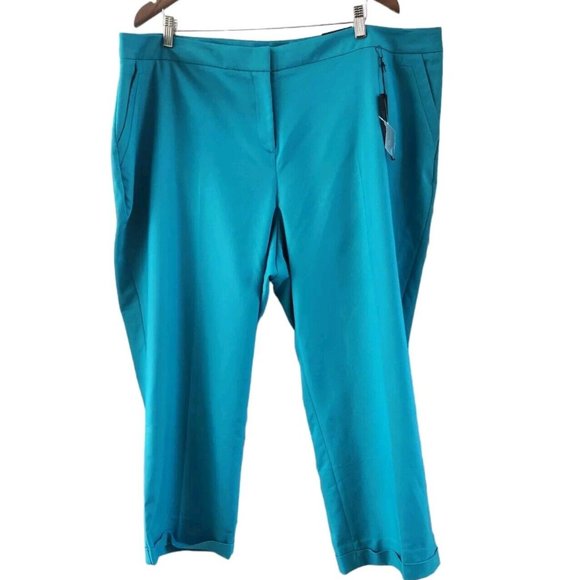 Lane Bryant Pants - Lane Bryant Teal Blue The Lena Curvy Fit Crop Pants Women Size 24 NEW NWT